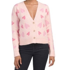 Cupcakes and Cashmere Pink Heart Cardigan